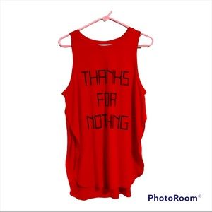 Madden Thanks For Nothing Tank Top Womens Large Red